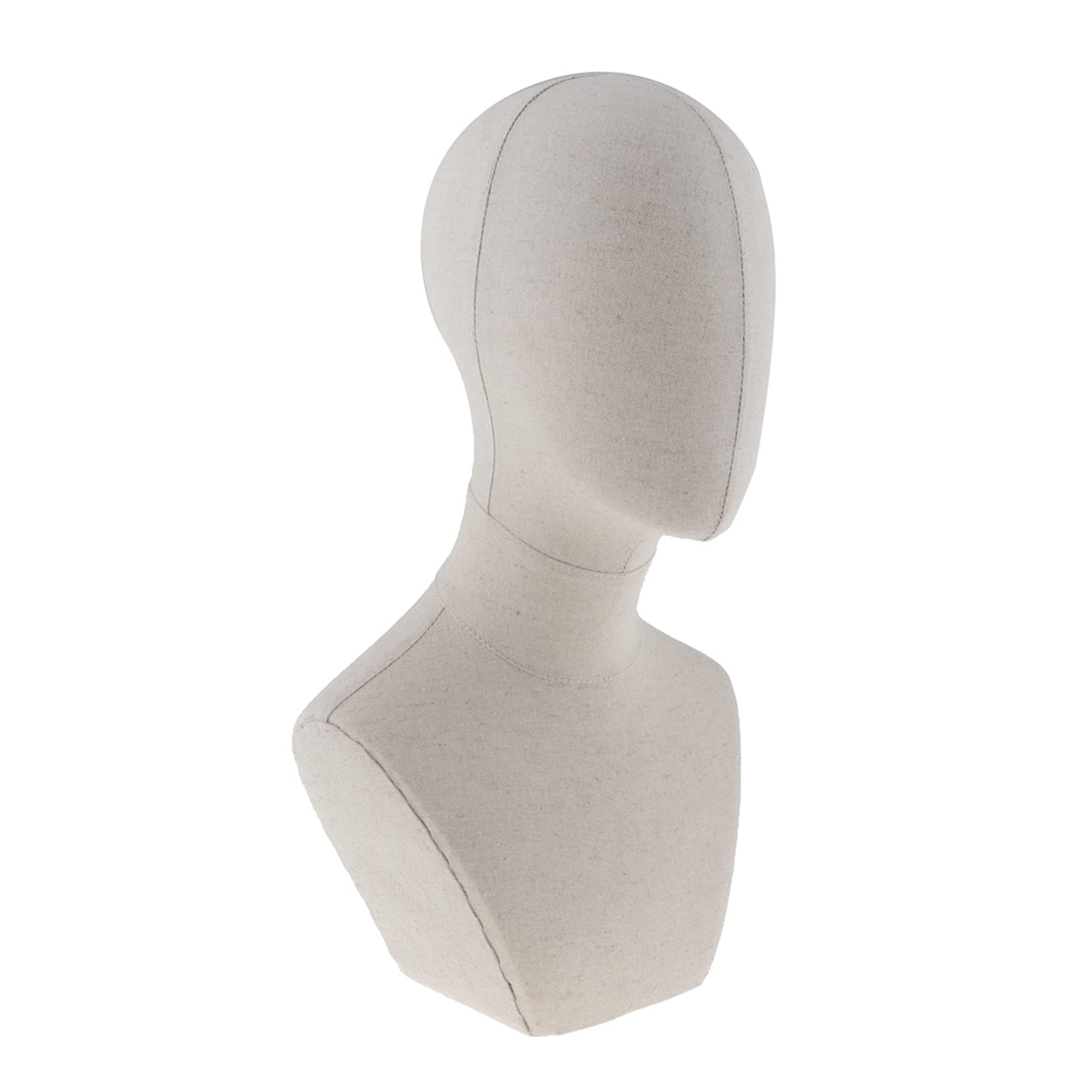 20-calowy płótno Block Manekin Head Display Stand Mannequin Head Model do Peruki Display Display Naszyjnik Biżuterii - Biały