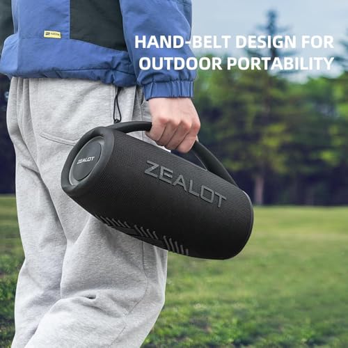 Image of Zealot Bluetooth Speaker, 80W Portable Speaker Loud with Booming Bass, DSP, IP67 Waterproof Outdoor Speaker, Wireless, PowerBank, Bluetooth 5.2, Large Bluetooth Speaker for Camping, Beach, Gift