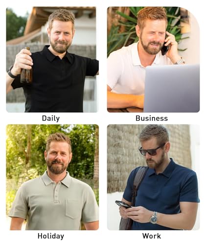 Image of SCODI 5 Pack Mens Pocket Polo Shirts Short Sleeve Golf Casual Work T-Shirt