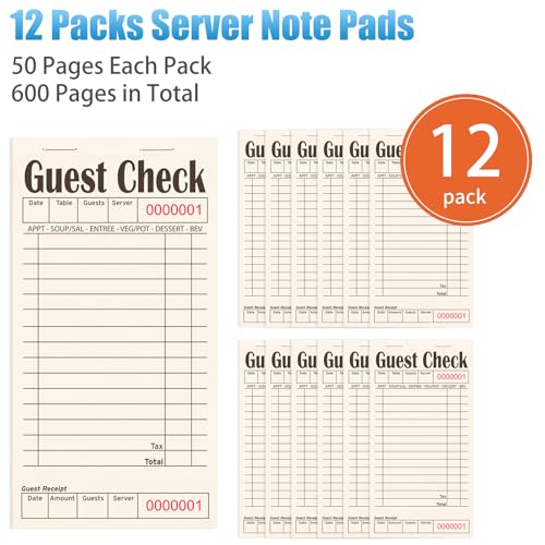 Libros de cheques de invitados para servidores con 600 hojas de papel natural antirreflejos 3
