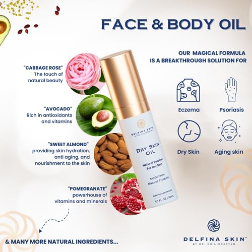 Delfina Skin 860001991802 Delfina Dry Skin Oil - Eczema Psoriasis Treatment For Skin | Fast Absorbing And More Effective Than Lotion thumb #1