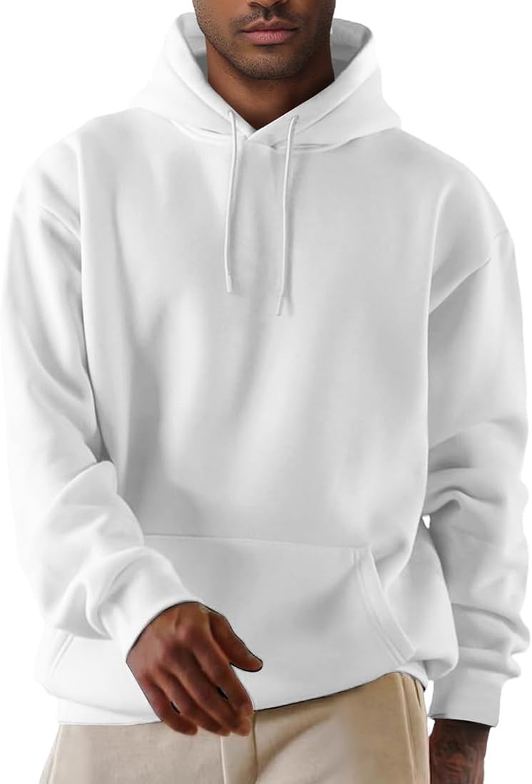 EUDOLAH Women and Men Y2K Oversized Pure Fleece Hoodie Casual Wear with Pocket Aesthetic Sweatshirt Pullover Hooded Sweater