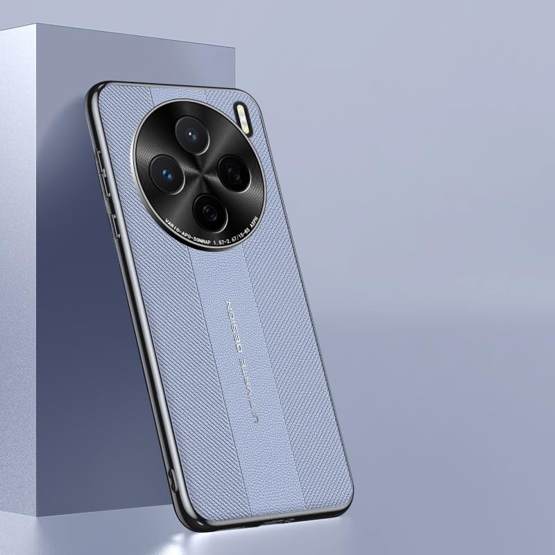 Coque en cuir Vivo X100 étui haut de gamme élégant chic noir
