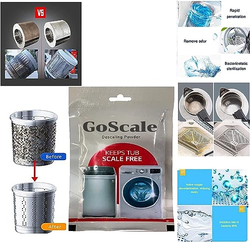 Image of Descale Compatiable For Washing Machine Front Load and Top Load, Cleaning Powder, Descaling Powder, Drum Cleaner 100 g (Pack Of 6)