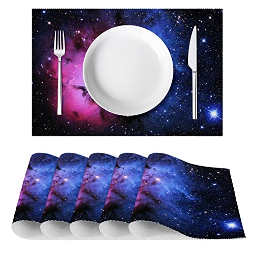Sets de table rectangulaires Space Sky 30x45cm lavables pour table de cuisine - 3