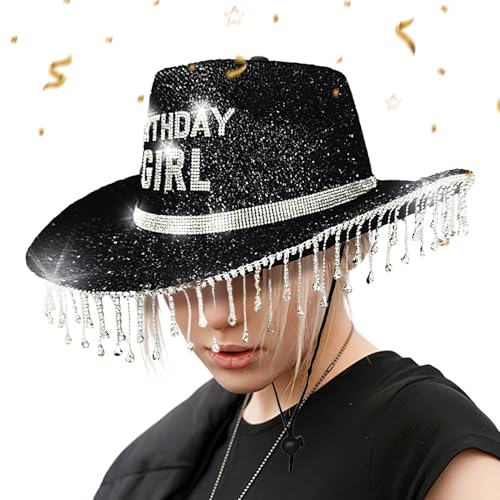 Chapeau de cowboy pour les femmes aux finitions strass et tissu respirable