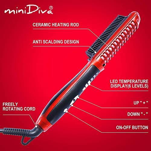 Minidiva plancha y rizador 2 en 1 rojo miniatura 2