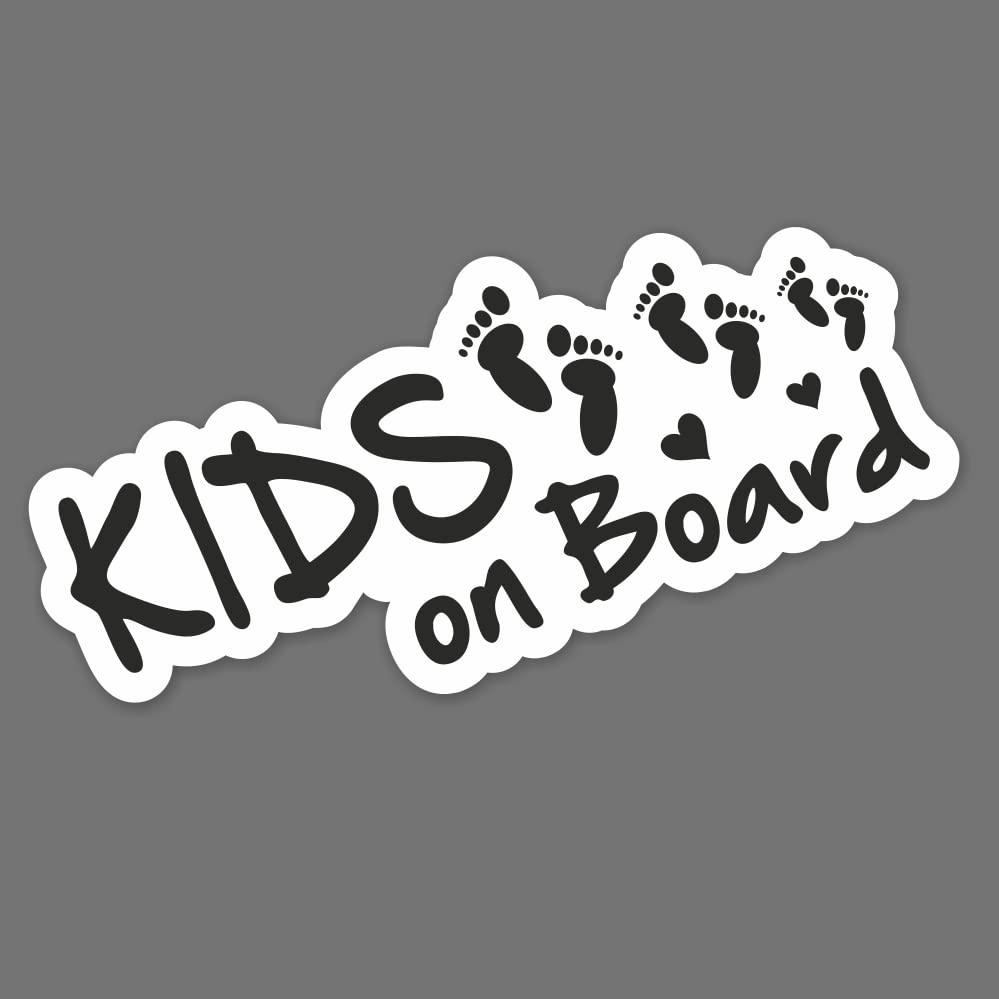 Adesivo Auto Divertente 'Kids On Board' - 12,5x7 Cm - Pellicola Resistente Made In Germany