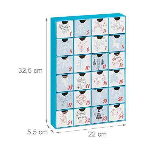 51O3EPl 82L Relaxdays Calendrier de l'Avent DIY 24 boites vides Cubes à remplir soi-même Noël, enfant adulte