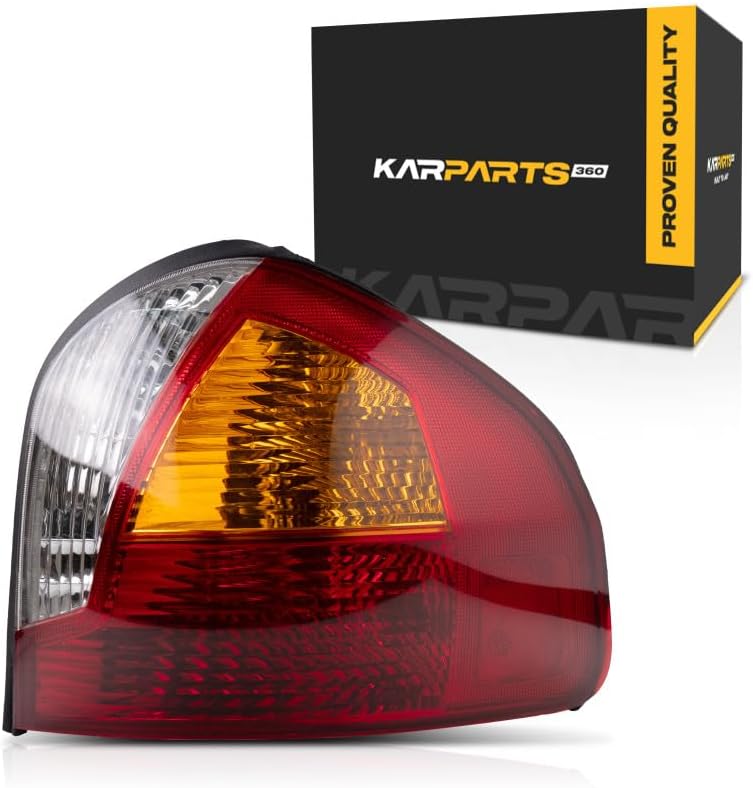 CarLights360 For Hyundai Sonata 2001 2002 2003 2004 Tail Light Assembly Passenger Side | Red/Amber/Clear Lens | Replacement For HY2801125 | 92402-26010