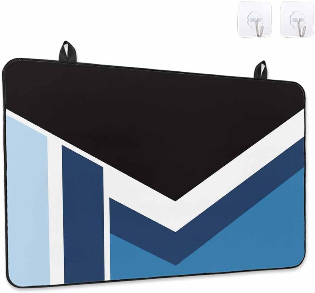 Stove Top Cover Geometric Stripes Stove Cover for Electric Stove Top Blue Black Abstract Lines Glass Cooktop Covers Anti-Slip Mat Heat R esistant Countertop Protector Kitchen Decor 28.5"x20.5"