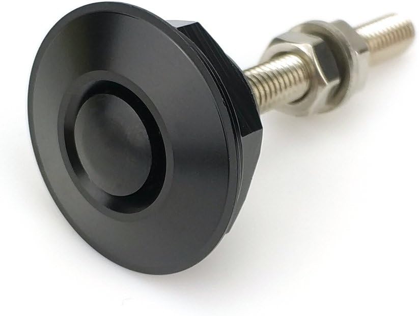 Heinmo 1PCS Neo Chrome 1.25" 31.75mm Universal Push Button Quick Release Bonnet Hood Pins Lock Latch Bumper (Black)