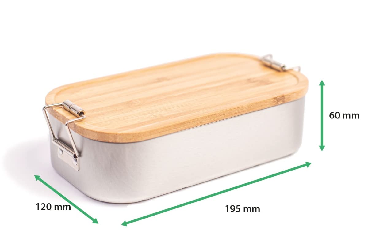 GRAVURZEILE Lunch Box In Acciaio Inox Con Coperchio In Bambù Stampato – Motivo Ballerina, Personalizzabile Con Nome, Regalo Inizio Scuola