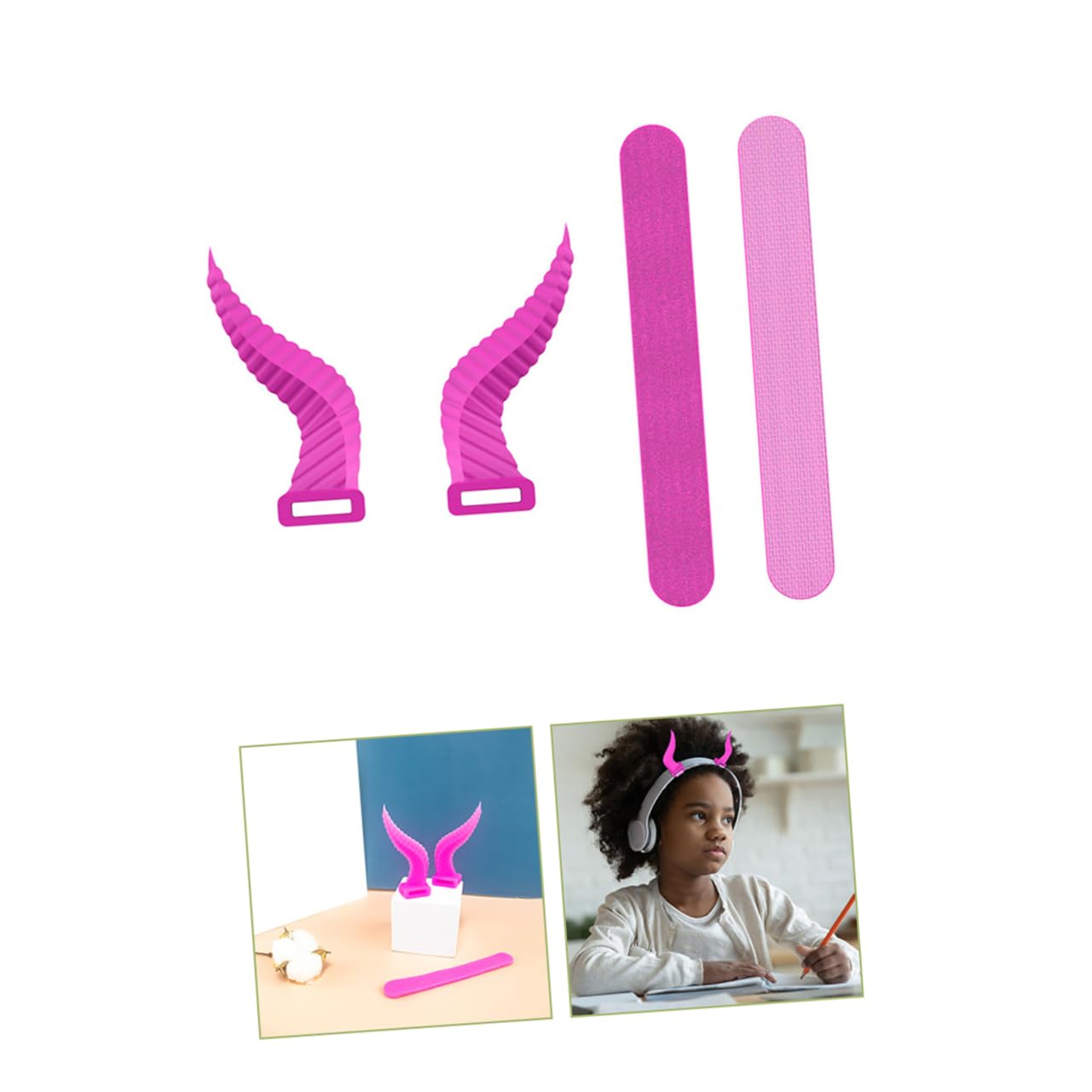 5 Pares Auriculares Decorativos de Silicona para Diadema Accesorios para Auriculares para Cosplay y Fiestas Brillante