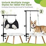 Dog Grooming Table Arm with Hammock, 35" Adjustable Height Grooming Arm with Clamp and No-Sit Haunch Holders, Suitable for Small & Medium Pets (Grooming Table Not Included) - Image 2