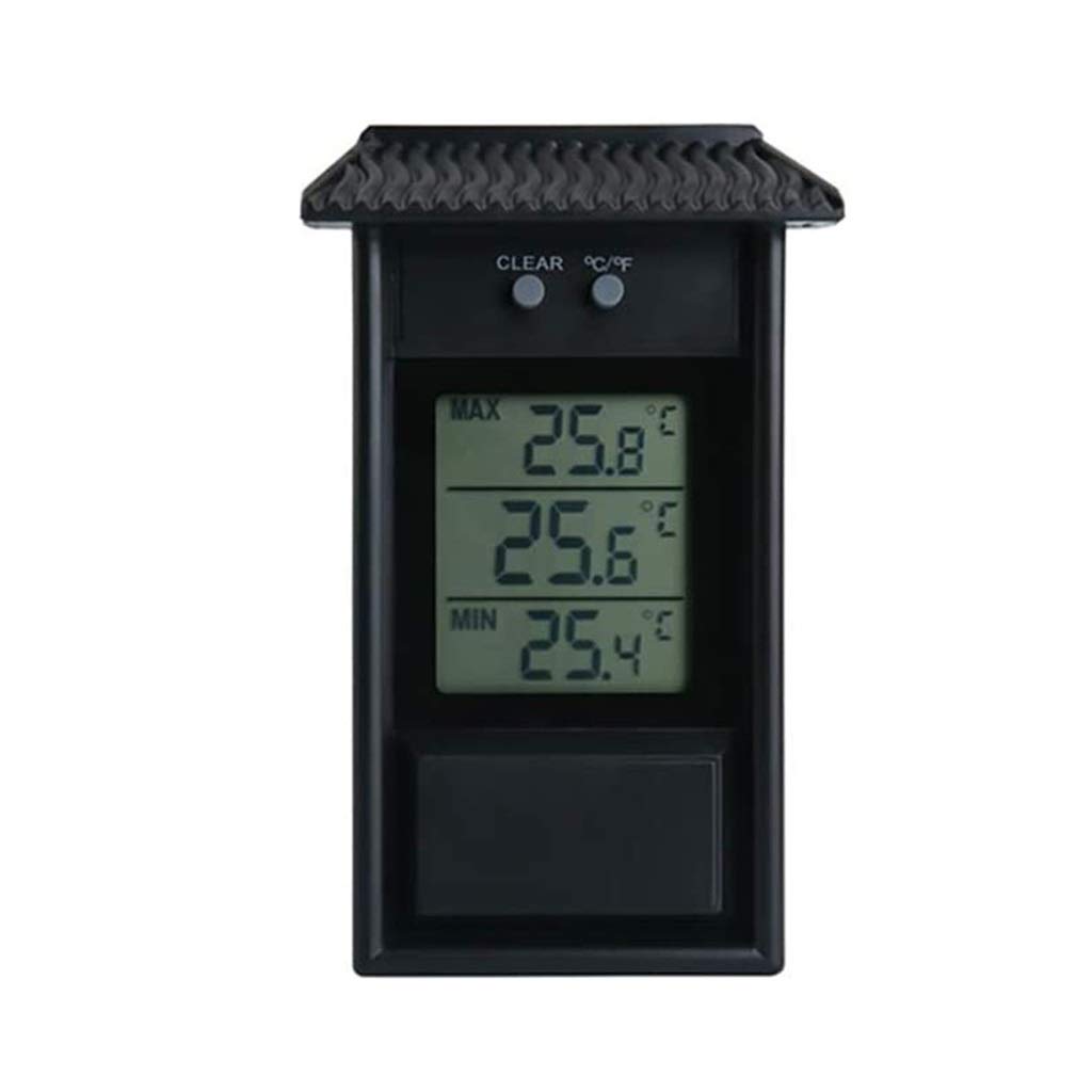 XMING Termometro a Serra Digitale Monitor Monitorature massime e minime Temperature domestiche utilizzate a Parete per Foro per Esterni da Esterno (Color : Black)