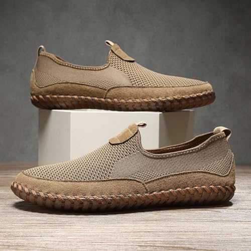 Image of Men's Genuine Leather Loafer Shoes Slip On Soft Walking Driving Shoes