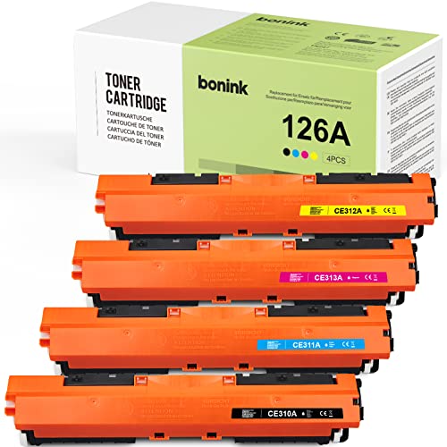 BONINK 126A Toner CE310A Compatible pour HP 126A pour LaserJet 100 Color MFP M175nw pour Toner HP LaserJet CP1025 Color pour Cartouche HP M177fw...