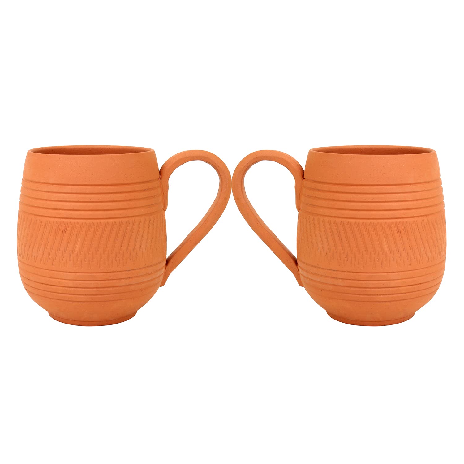 Handmade Organic Clay Coffee Mug 225ml Non-Toxic Eco-Friendly Unglazed Earthen Mugs Natural Minerals Iron Phosphorus Alkaline Heat Retention for Tea Coffee Milk Soup Microwave Safe