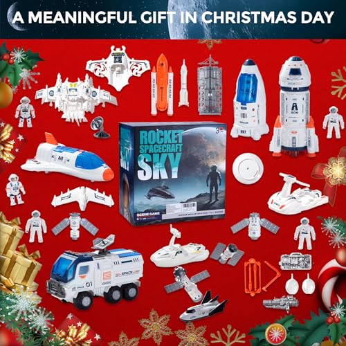 image for Wbzle Large Space Exploration Astronaut Kids Toy, Rocket & Shuttle wit