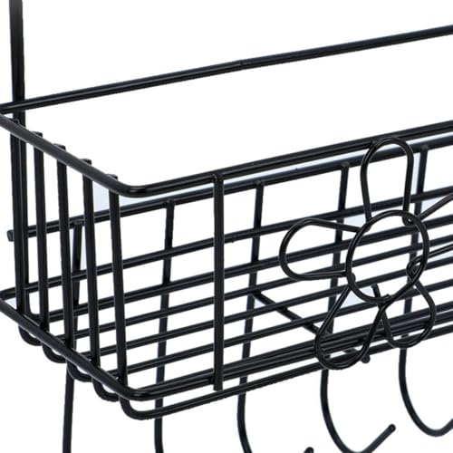 VALICLUD Estante Colgante de Hierro Negro para Refrigerador 675X30X173 CM Estante de Almacenamiento Multifunción para Especias y Utensilios de Cocina Rejilla Lateral Compacta para