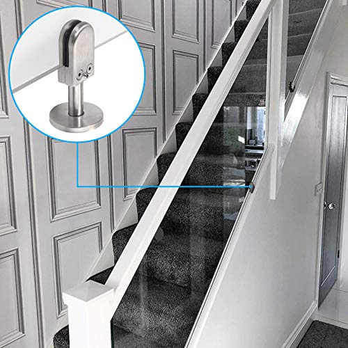 Proster 4 STÜCKE Edelstahl 304 Glasklemme S Größe Unterstützt 6-8 mm Dickes Glas mit 40mm Stützhalterung für Bodenmontage Bodenmontage Treppengeländer Balustradengeländer