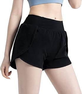 [saliwind] ショートパンツ レディース 夏 スポーツ 短パン インナー付 携帯収納 ハイウェスト 柔らかい 通気性 伸縮性 吸汗 速乾 ヨガ ランニング トレーニングウエア