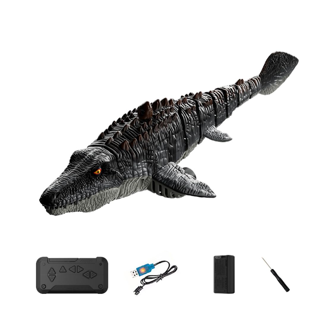 S11 - Barca Mosasaurus RC altamente simulata con fotocamera HD, 2,4 GHz, Wi-Fi, giocattolo a dinosauro acquatico, impermeabile, telecomandato, con doppio motore, luci LED per adulti