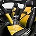 CAR PASS Universal 13PCS 3D Air Mesh-100% Breathable Seat Covers Full Sets Steering Wheel&Belt Cover Airbag and Rear Split Bench Compatible for 90% Automotive SUV Truck Cute Women Black Yellow