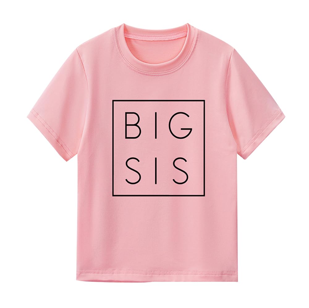 Baby Girl Big Sister T Shirts Tops Big SIS Tees Summer Outfit Siblings Gift Idea Older Sister Matching Clothes