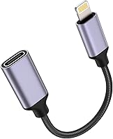 Vista 8 de TechMatte Adaptador de cable USB C a Lightning macho hembra, 27 W PD carga rápida solo compatible con iPhone, iPad, iPod, AirPods, sin audio,