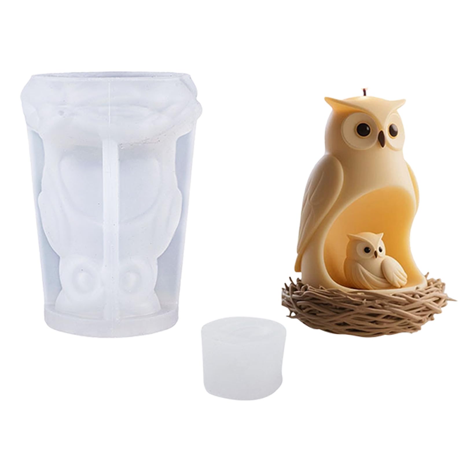LUCKGONI Mother And Owl Silicone Candle Multipurpose Silicone Mould for Resin Casting Handmade Candle Soap Making