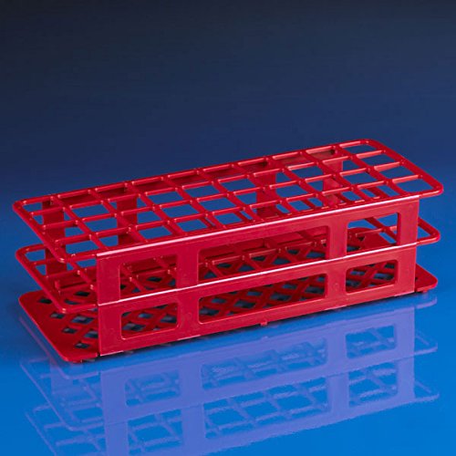 Porte-tubes Globe Scientific 456710 en polypropylène haute densité rouge 40 places de 25 mm