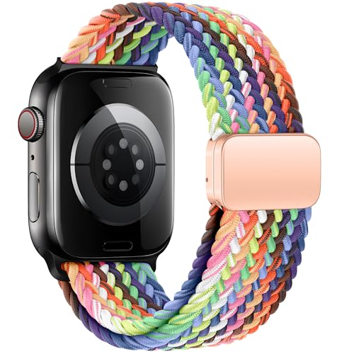 Image of Mazoft Braided Bands With Magnetic Clasp Compatible with Apple Watch Band 38mm 40mm 41mm 42mm 44mm 45mm 46mm 49mm;Nylon Sport Loop Strap for iWatch Ultra 3 & 2 Series 11 10 9 8 7 6 SE 5 4 3 Women Men