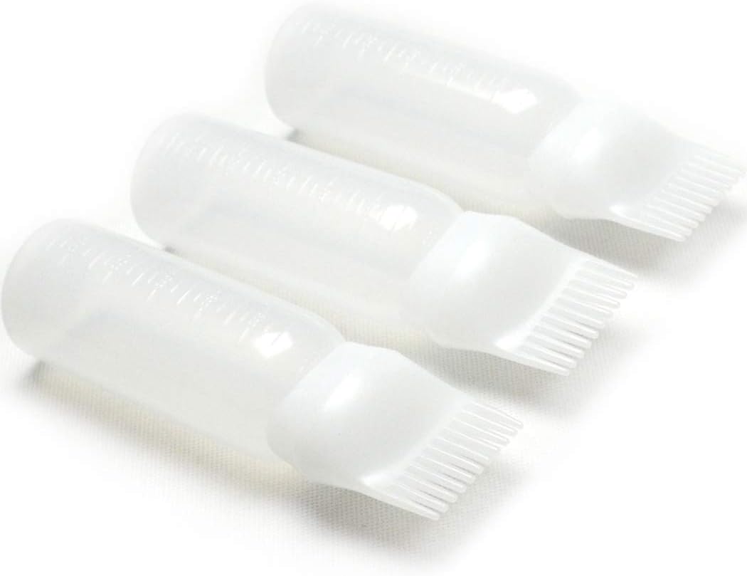 Luwigs Pack of 3 Root Comb Applicator Bottle 6 Ounce Bottle Comb with Graduated Scale for Hair Dye Coloring Scalp Treatment Essential