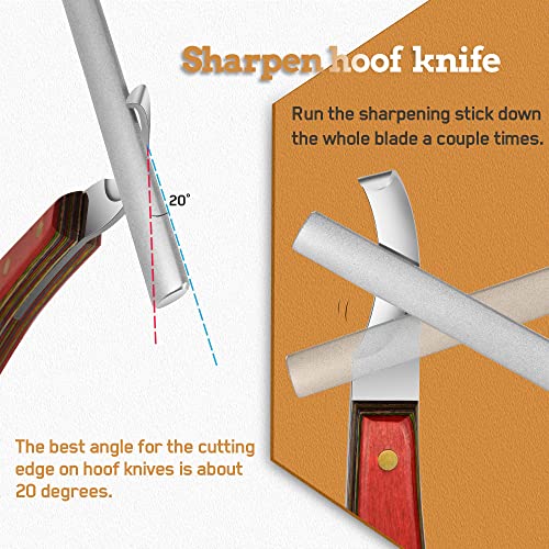 Antidious Hoof Knife Sharpener, 5 inch Farrier tool Honing Rod with