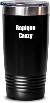 Funny Repique Crazy Tumbler Musician Gift Instrument Player Present Insulated Cup With Lid Black 20 Oz