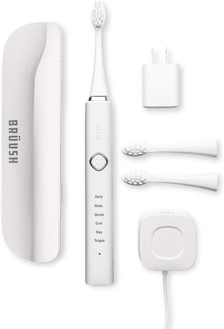 BRUUSH Electric Toothbrushes Premium Set Electric Toothbrush 3 Replacement Toothbrush Heads