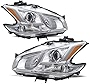 JSBOYAT Headlight Assembly for 2009-2014 Nissan Maxima 4-Door Sedan Halogen Headlamp Driver and Passenger Side (Chrome Housing with Amber Reflector)