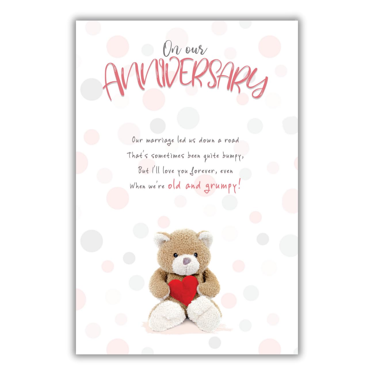 Two teddies hugging with poem Anniversary Card