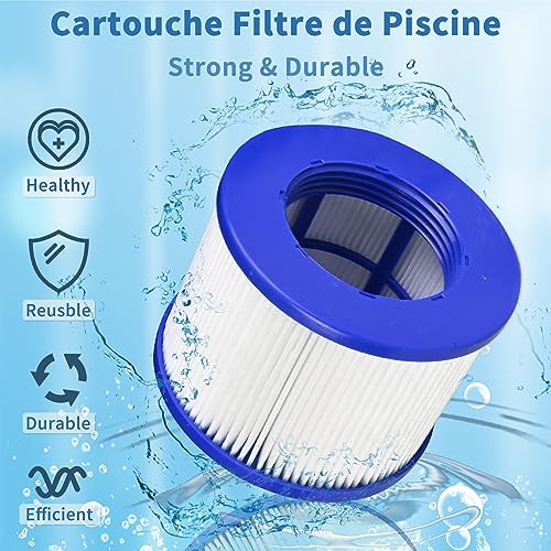 JEFFEL Infinite Spa Filter zum Schrauben, für Spa Ersatz Hot Tub, aufblasbar, ohne Schrauben, 75 x 100 mm, Filterkartusche für Spa, kompatibel mit Cosy Spa, Clever Spa und Plus (SPA-4PCS)