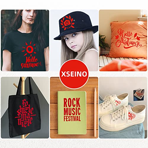 Xseino Heat Transfer Vinyl Roll,12" X 100Ft Red Htv Vinyl Roll With Teflon For Shirts,Red Iron On Vinyl Roll For Cricut & Cameo,Easy To Cut & Weed For Heat Transfer Vinyl Design (Red) #TOP4