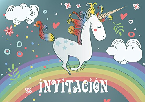 Edition Colibri 10 Invitaciones en español “UNICORNIO“ (Jgo.1): Juego de 10 invitaciones...