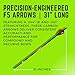 Flying Arrow Archery Element Series | F5 Arrows | Fletched | Carbon Arrows | Arrows for Compound Bow | Arrows for Recurve Bow | 500 Spine | .244 ID | .001 Straightness | 31” Long | 12-Pack