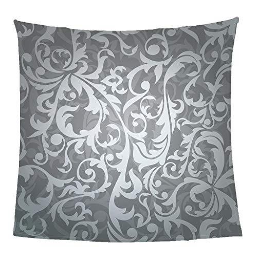 GXBDYD Manta Polar Adulto Cama 150 Manta De Franela para Sofa Cama con Arte Clásico Flor Gris Impresión Patrón 180X220cm Colchas Invierno Modernas para Niños, Microfibra Suave Caliente
