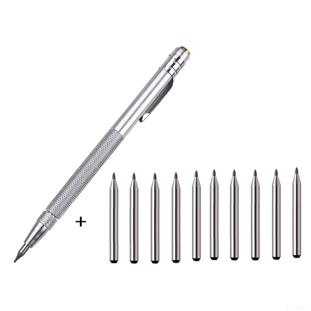 QOXEZY Wolfraamcarbide Tip Scriber, Staal Ets Gravure Pen Glas Scriber Tool Markering Scriber, Wolfraamcarbide Vervangingstips voor Keramiek Metaal