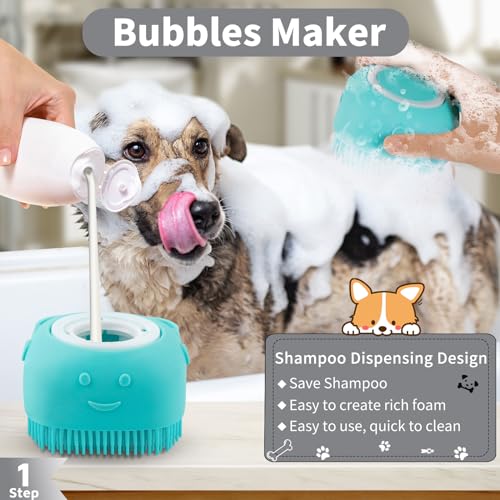 image for Comotech 6PCS Dog Bath Brush & Dog Toothbrush | Adjustable Handle Sham