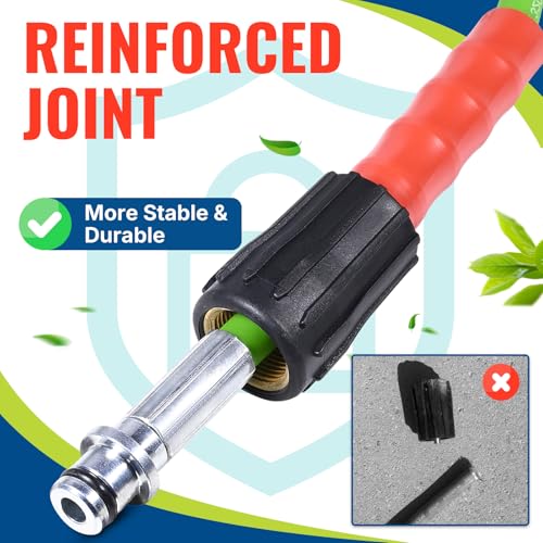 Image of YAMATIC Flexible Pressure Washer Hose 100 FT 1 /4 inch, M22-14mm Females | With 3 /8 inch Quick-Connect Adapters, 3200 PSI Kink-Resistant, Replacement /Extension Hose For Power Washing, Green