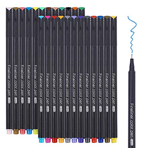 Stylo Feutre, Tuckcherry 24 Stylo Couleur Pointe Finefour Écriture Croquis Calligraphie Dessin de Précision Coloriage