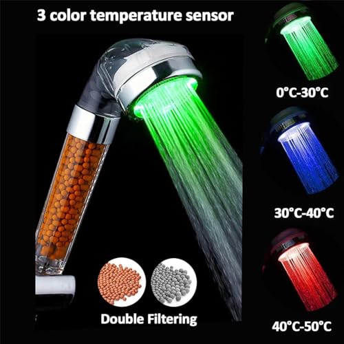 Cabezal de ducha LED Anion con cambio de color y pantalla de temperatura miniatura 2